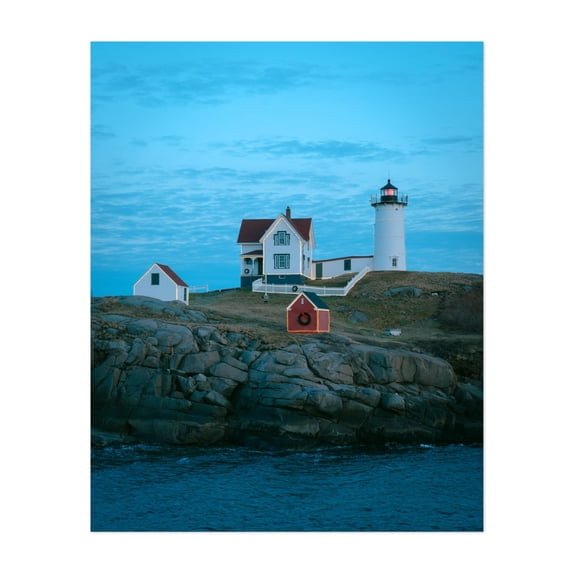 Nubble Lighthouse, York - York Maine Photography Unframed Wall Art Print 30 x 40 inches