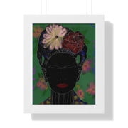 Nubian Frida Kahlo White Framed Poster 11”x 14"