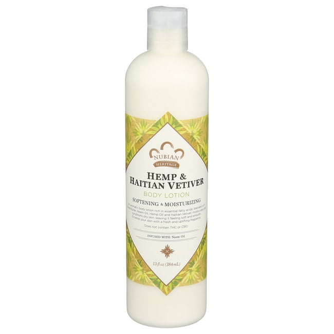 Paine Gillic Pind suppe Nubian Heritage Body Lotion for All Skin Types Indian Hemp & Haitian  Vetiver Made with Fair Trade Shea Butter 13 oz - Walmart.com