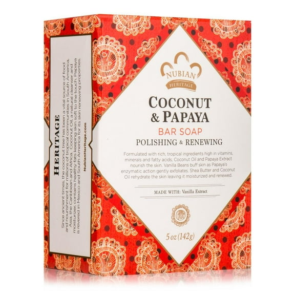 Nubian Heritage Coconut & Papaya Bar Soap 5 Oz.