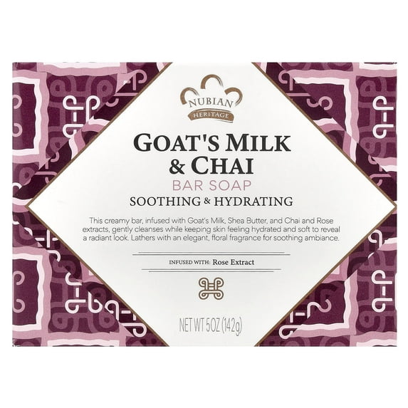 Nubian Heritage Goats Milk and Chai Soap Bar, 5 oz, 3 pack