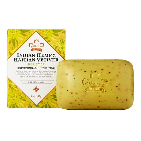 Nubian Heritage Indian Hemp & Haitian Vetiver Bar Soap 5 Oz., Pack of 3