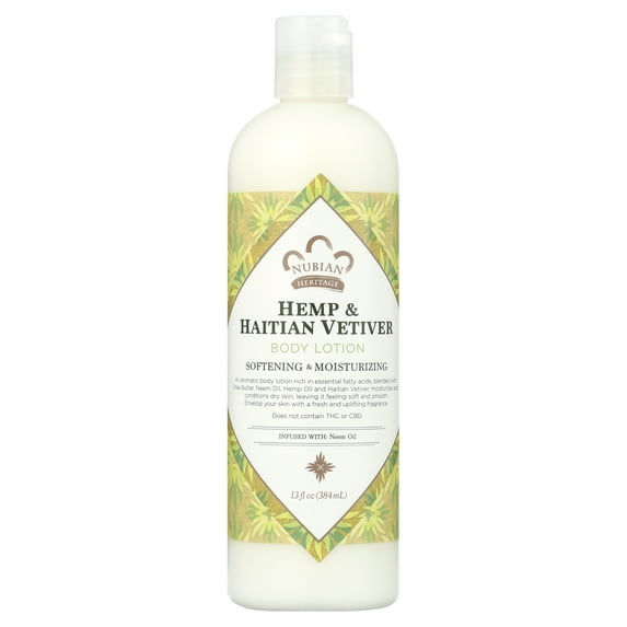 Nubian Heritage Body Lotion Indian Hemp & Haitian Vetiver,13 oz