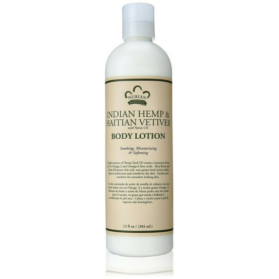 Nubian Heritage Lotion, Indian Hemp & Hatian Vetiver 13 oz (Pack of 2)