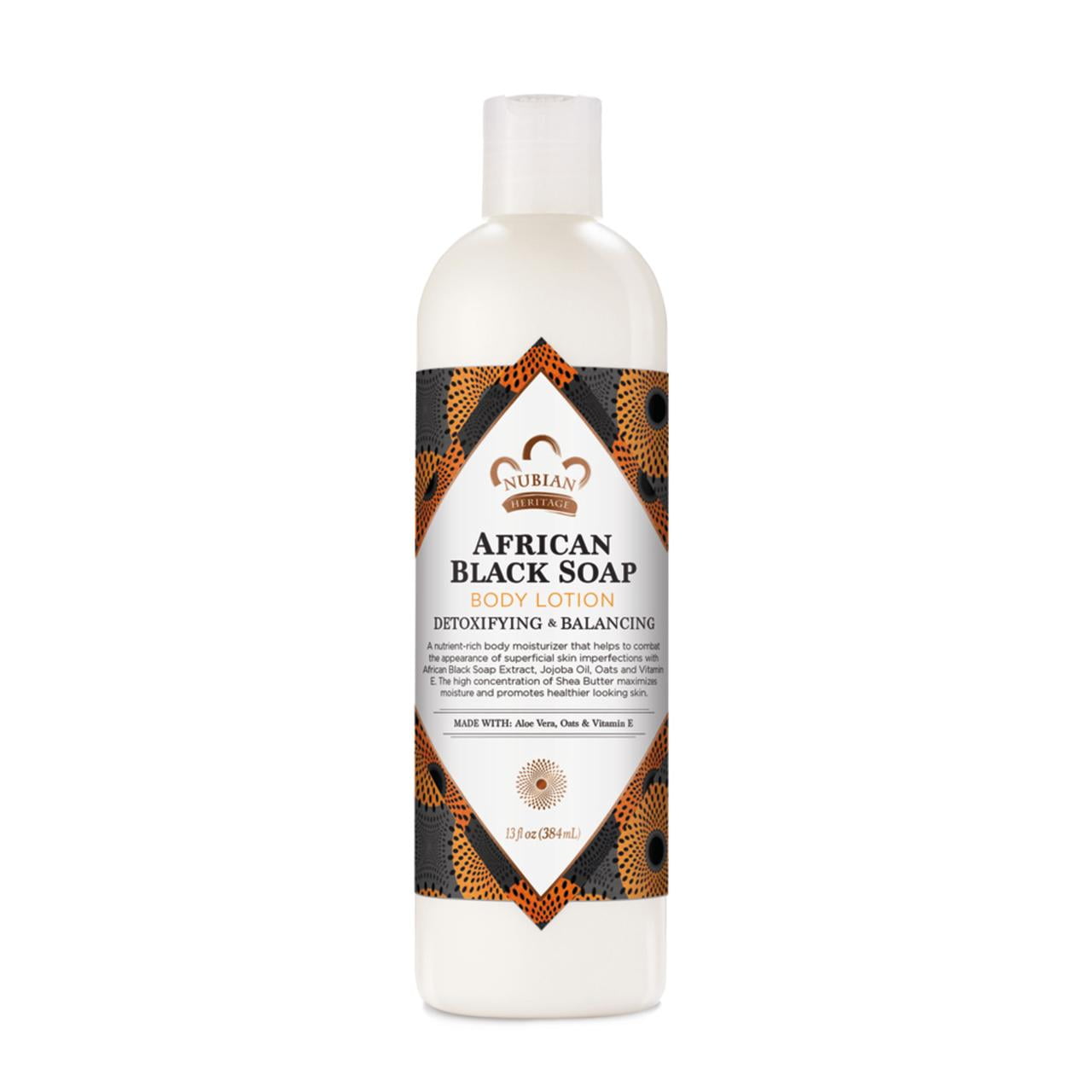 Nubian Heritage Moisturizing Body Lotion for Dry Skin African Black Soap, 13 oz