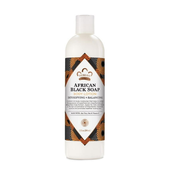 Nubian Heritage Moisturizing Body Lotion for Dry Skin African Black Soap, 13 oz