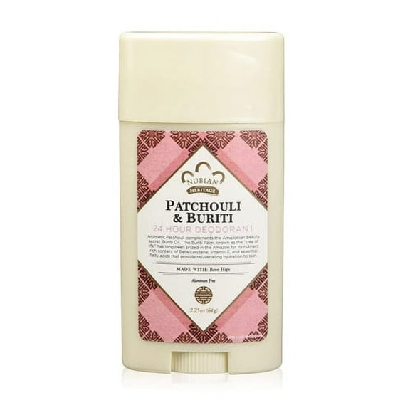 Nubian Heritage Patchouli and Buriti 24 Hour Deodorant Stick, 2.25 Oz, 3 Pack