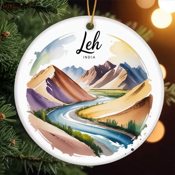 Nubra Valley – Leh, India, Travel Ornament – Ceramic Ornament for Christmas Tree Decoration, Souvenir Gift for Travelers, Couples, Friends, Valentine Gifts 222OR38