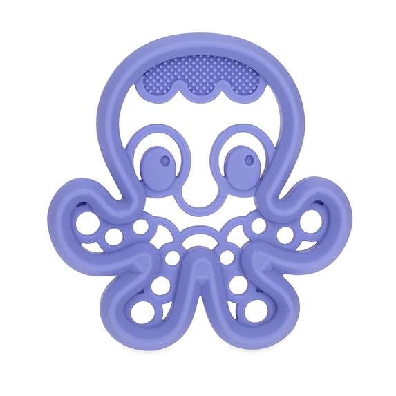 Nuby 100% Soft Silicone Teether with Massaging Bristles Purple ...
