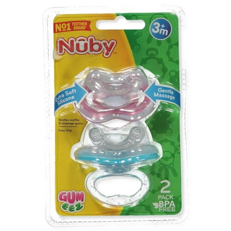 Nuby 2-Pack Easy-Grip Pacifiers - pink, one size