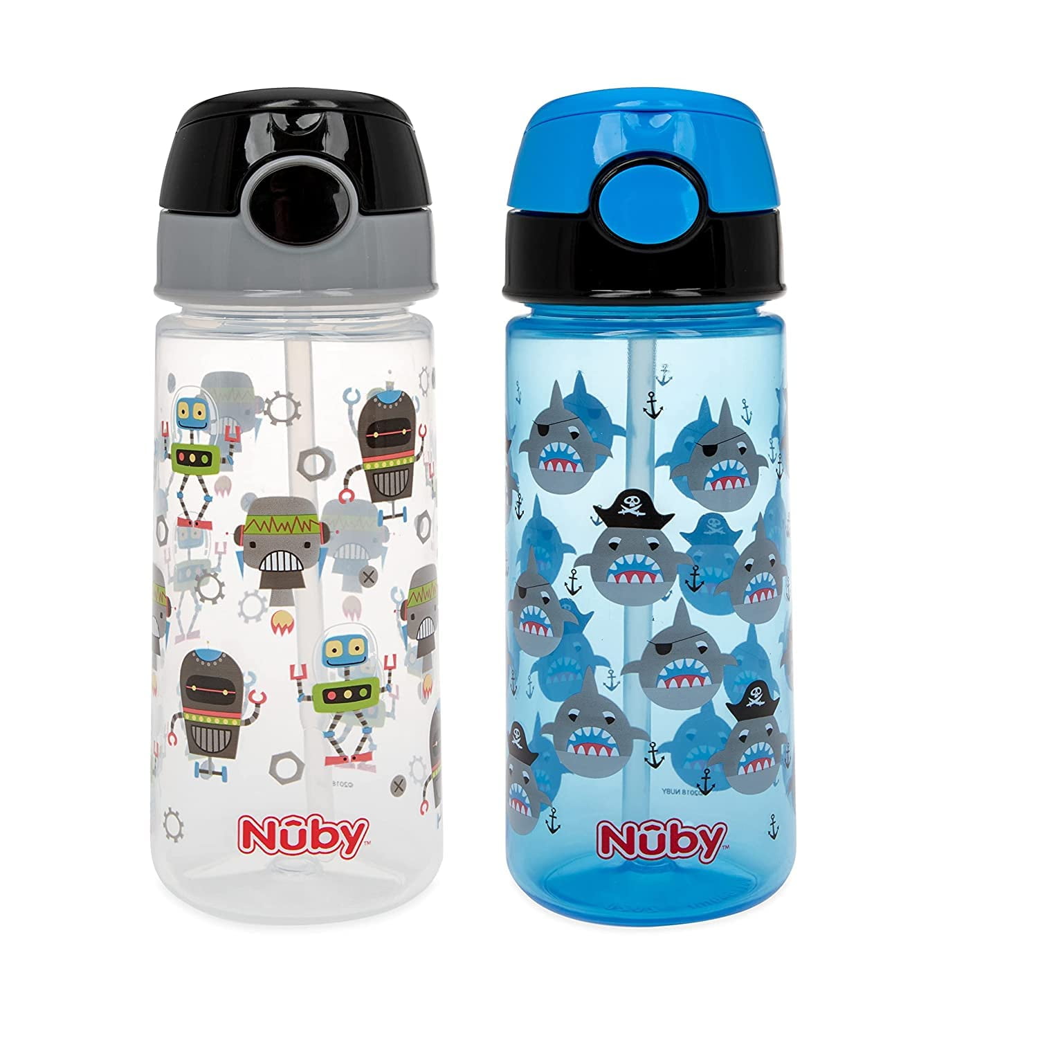 Title: Nuby Printed Kids Pop Up Sipper Water Bottle 3 Pack, 12 Oz – My  Little Charmer
