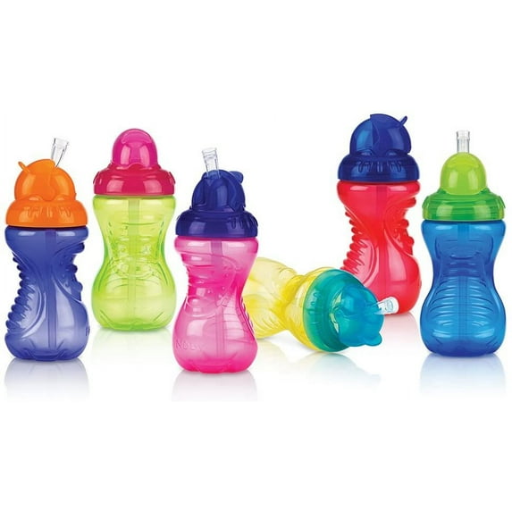 Nuby 2-Pack No-Spill Flip-It Cups, 10 Ounce, Colors May Vary