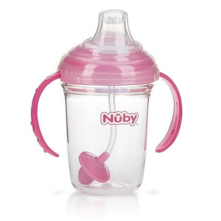 Nuby 2346687 8 oz 2-Handle 360 Grip N Sip Cup, Aqua - Case of 24
