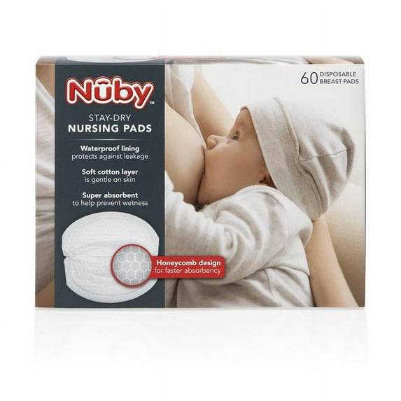 Nuby 2346694 Stay-Dry Disposable Ultra-Thin Breast Pads, Pack of 24