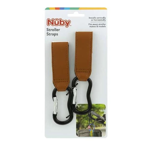 Nuby 2391918 Leatherette Stroller Straps, Brown - Case of 48 Packs