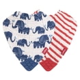 thumbnail image 1 of Nuby 2pk Muslin Teething Bib, Elephant & Red Stripes, 1 of 4