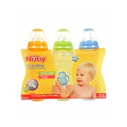 Nuby 3-Pack Non-Drip Standard Neck Bottles (10 oz.) - lime/blue, one size