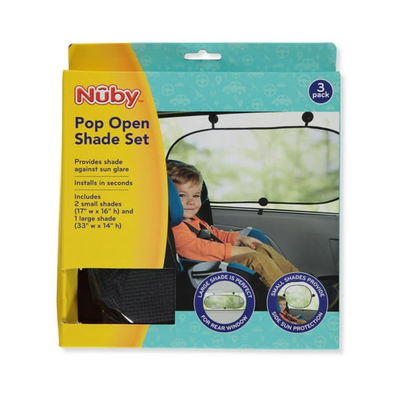 Nuby 3-Pack Vehicle Sun Guard Shade Set - Green/Multi, One Size