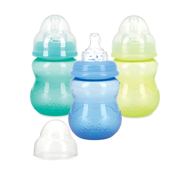 Nuby Ounce Wide Neck Tritan Bottles Boy, Count