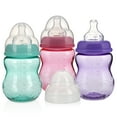thumbnail image 1 of Nuby 8 Ounce Wide Neck Tritan Bottles Girl, 3 Count, 1 of 9