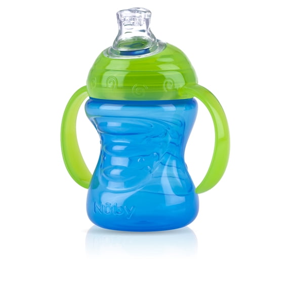 Nuby 1 Pk 8 ounce 2-Handle Silicone Spout Cup, Colors May Vary