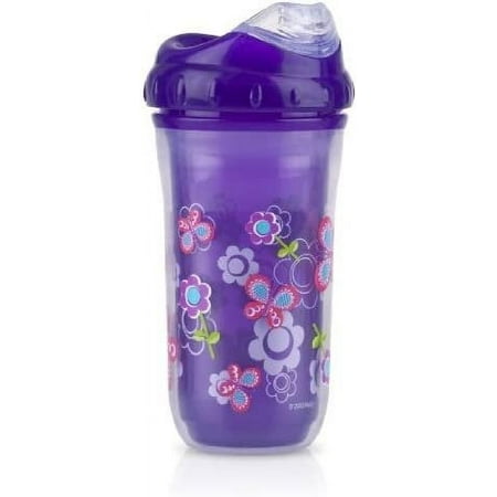 Nuby 9 oz No-Spill Insulated Cool Sipper, Purple