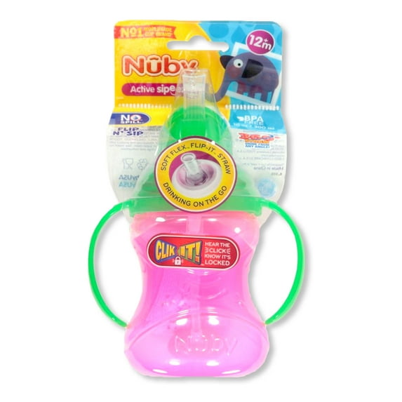 Nuby Active Sipeez Flip ’n Sip Sipper Cup (10 oz.) Color: pink Size: one size