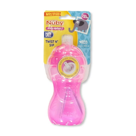 Nuby Active Sipeez Twist 'n Sip Sipper Cup (10 oz.) - pink, one size