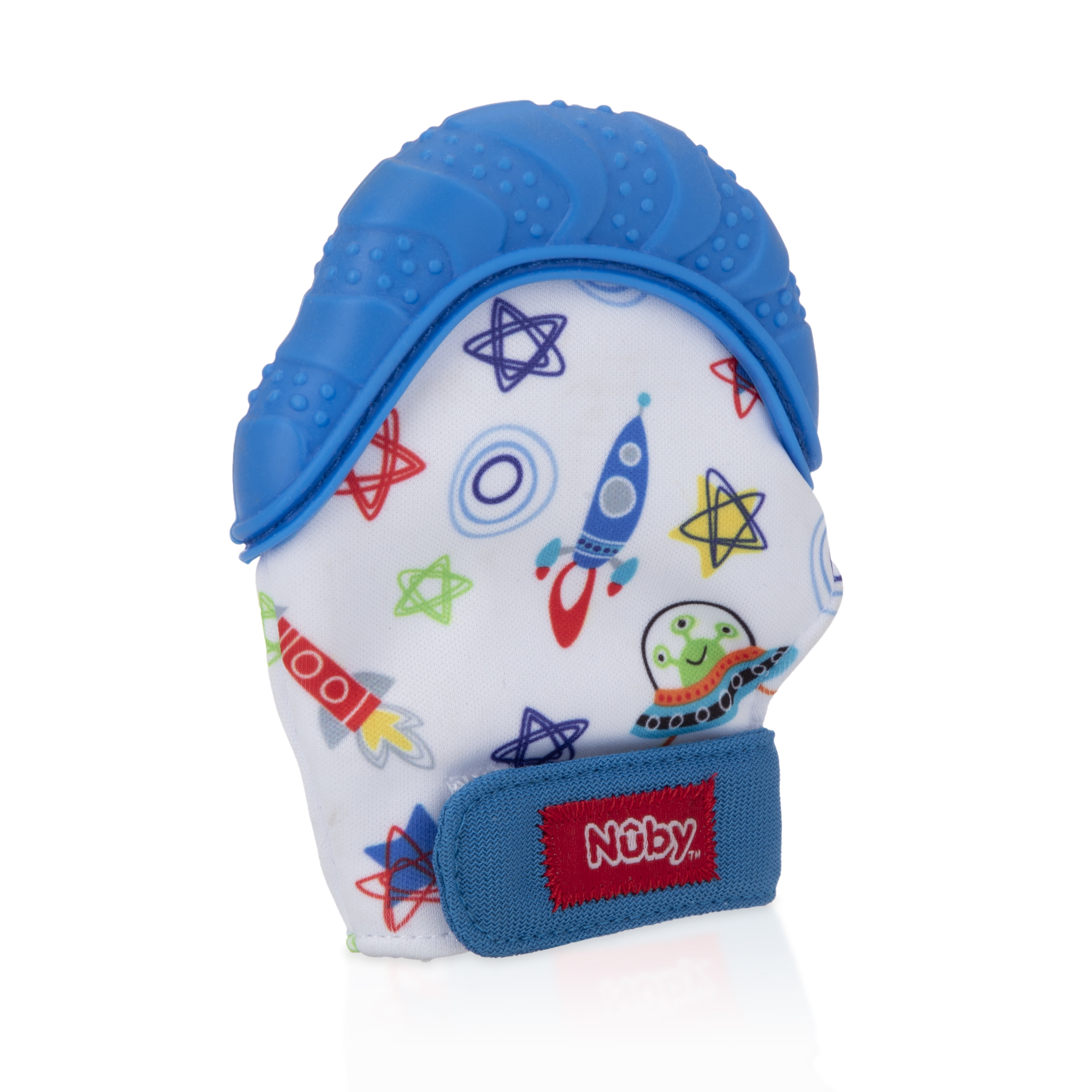 Nuby Blue Spaceship Teething Mitten with Travel Bag - Walmart.com
