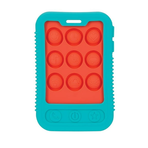 Nuby Cell Phone Popper Sensory Play Teether Toy - 3+ Months, 1pk Neutral Coral