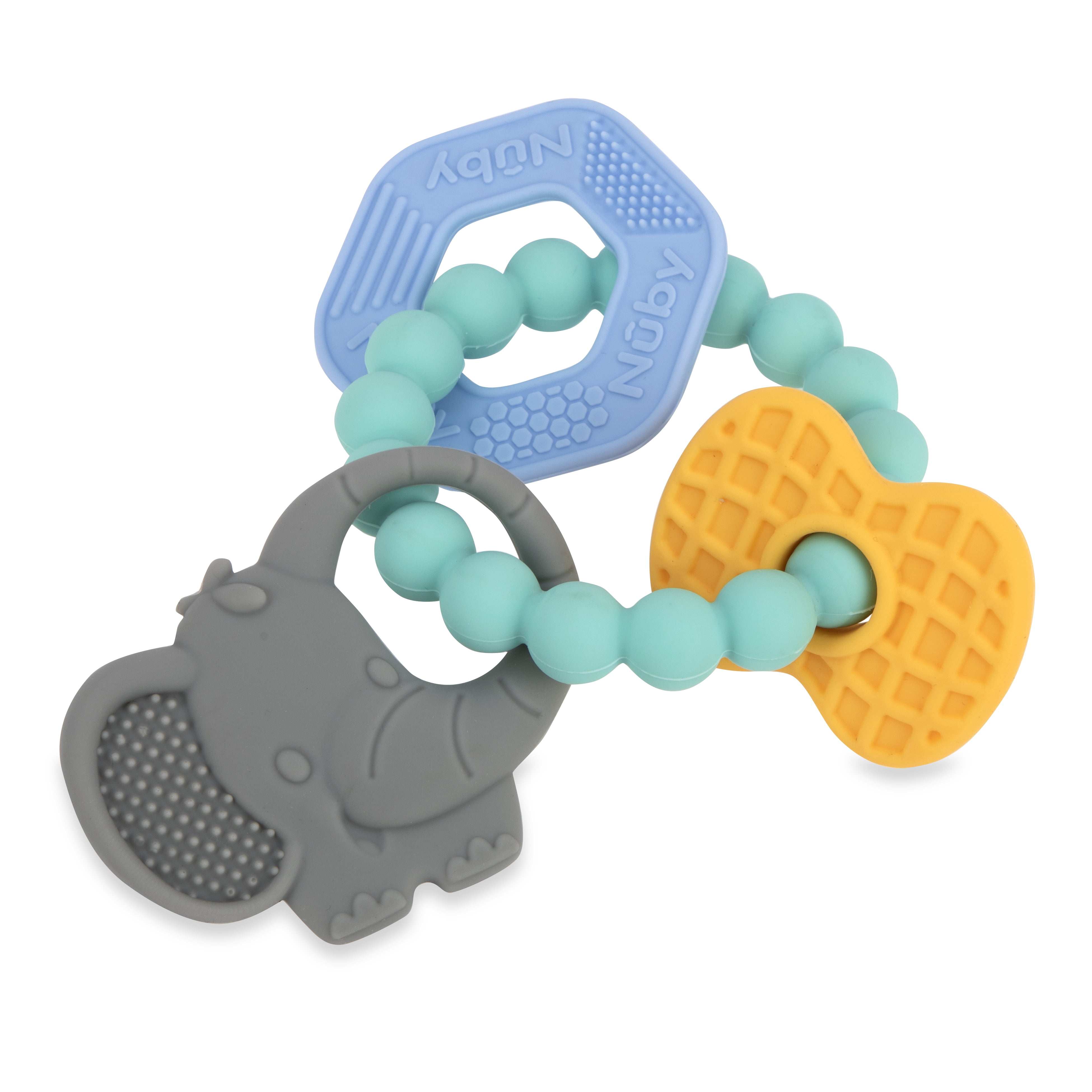 Nuby Chewy Charms Silicone Teether Ring Elephant Walmart