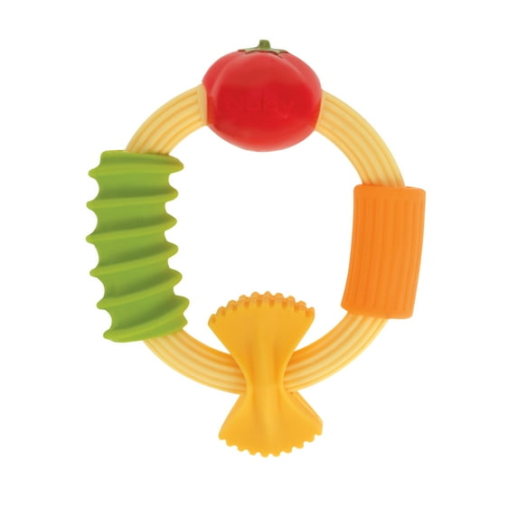 Nuby Sensory Silicone Pasta Ring Baby Teether Toy for 3+ Months