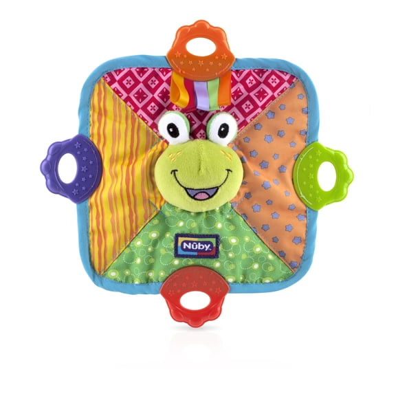 Nuby Comfort Teether Teething Blankie, Frog