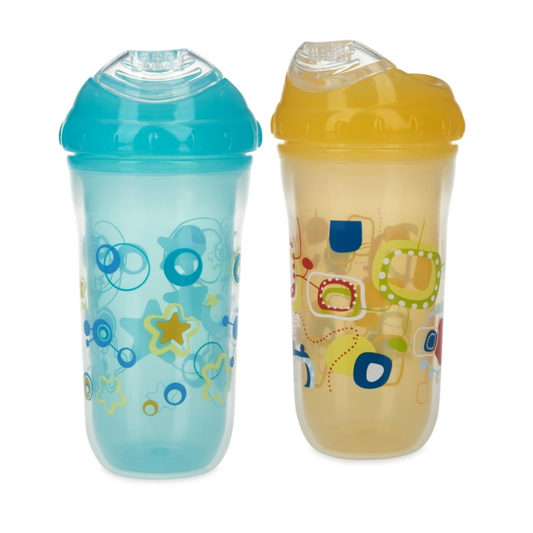Nuby Cool Sipper Soft Spout Sippy Cup, Orange/Aqua, fl oz,