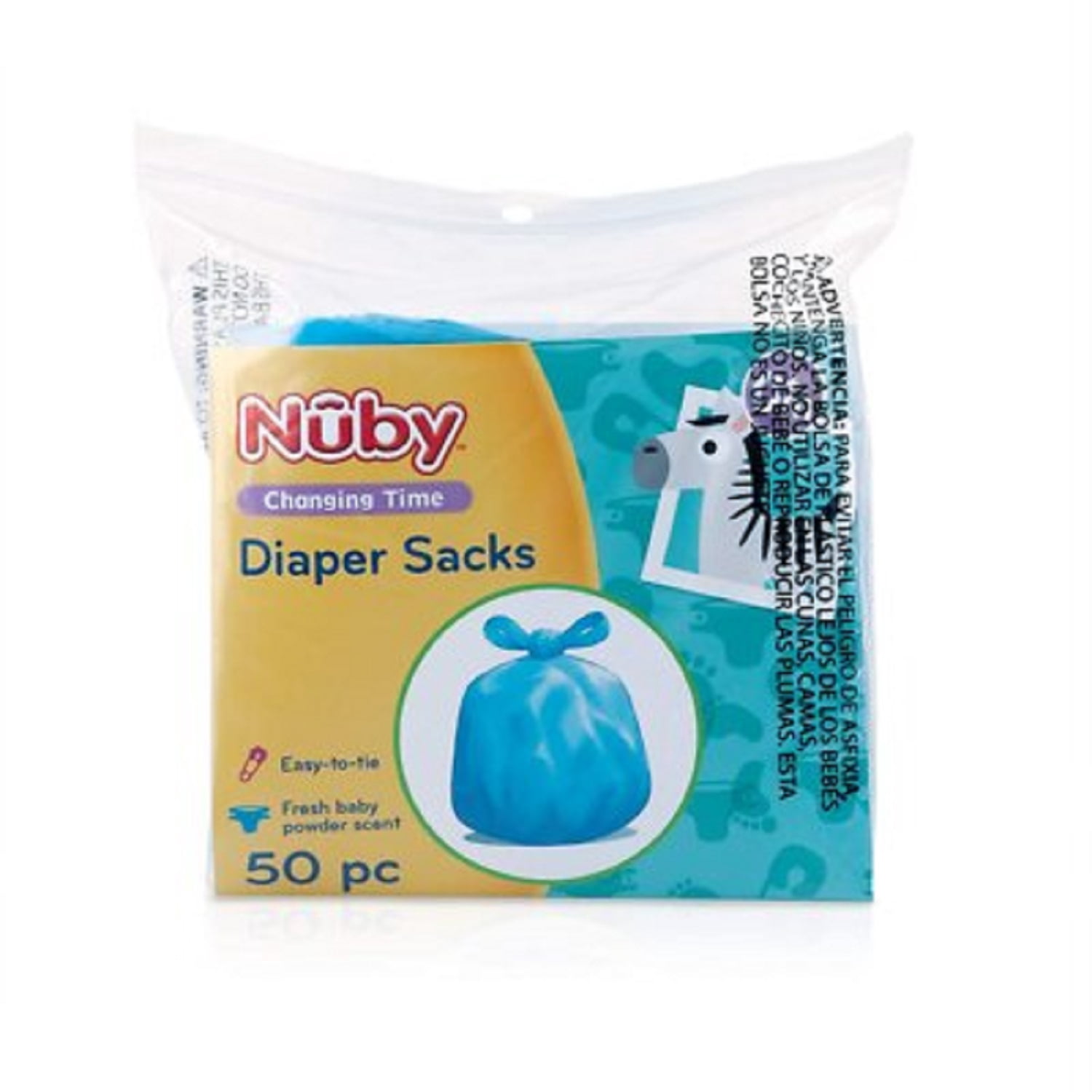 Nuby Diaper Disposable Bags, Fresh Baby Powder Scent, 6 Pack (50 Count Each Pack), 300 Count