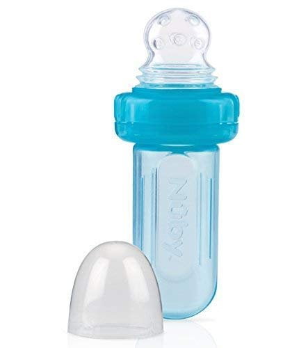 Nuby EZ Squee-Z Silicone Self Feeding Baby Food Dispenser Blue