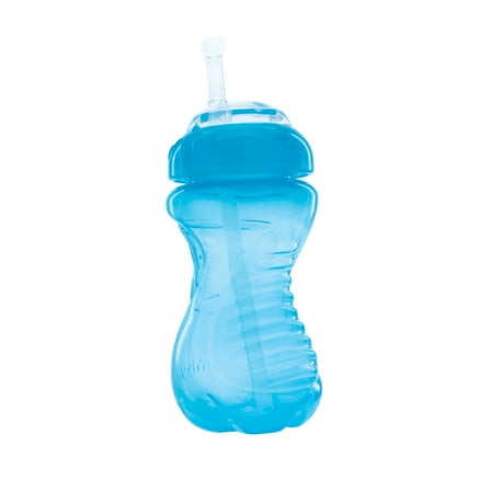 Nuby Easy Grip Soft Straw Sippy Cup, 10 fl oz, Aqua Blue