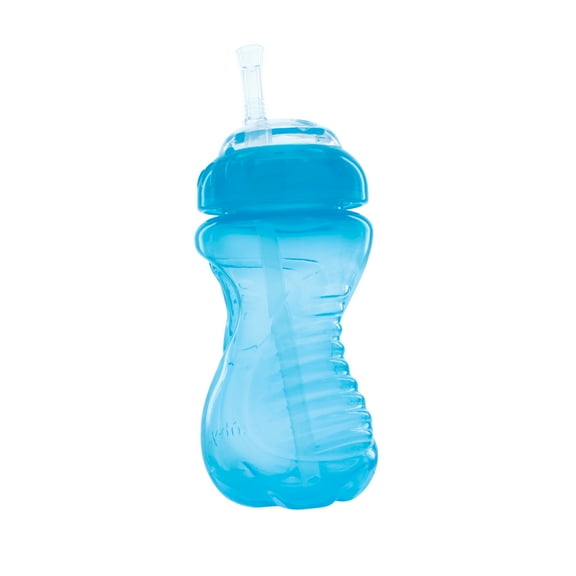 Nuby Easy Grip Soft Straw Sippy Cup, 10 fl oz, Aqua Blue