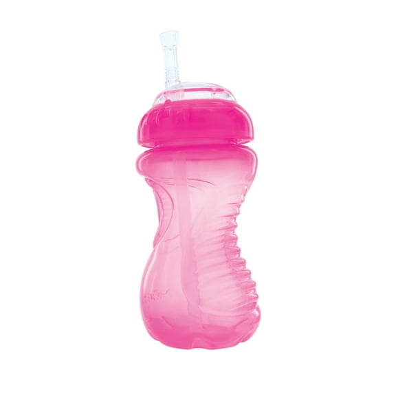 Nuby Easy Grip Soft Straw Sippy Cup, 10 fl oz, Pink