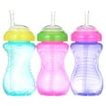 thumbnail image 1 of Nuby Easy Grip Soft Straw Sippy Cup, Multicolor, 10 fl oz, 3 Count, 1 of 9