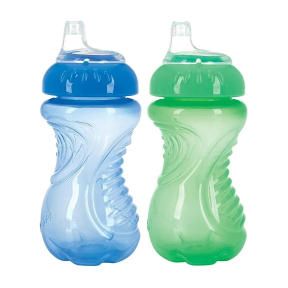 Nuby Easy Grip Spout Cup 2-Pack (10 oz.) Color: blue/green Size: one size
