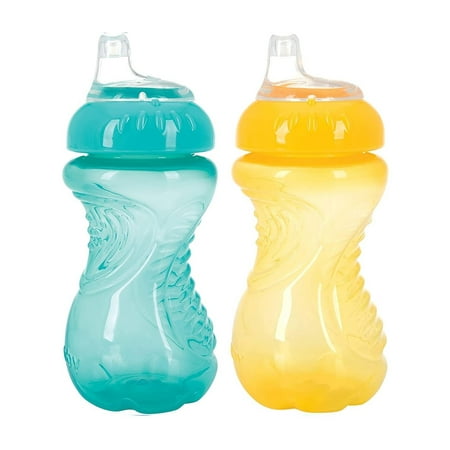 Nuby Easy Grip Spout Cup 2-Pack (10 oz.) Color: yellow/teal Size: one size