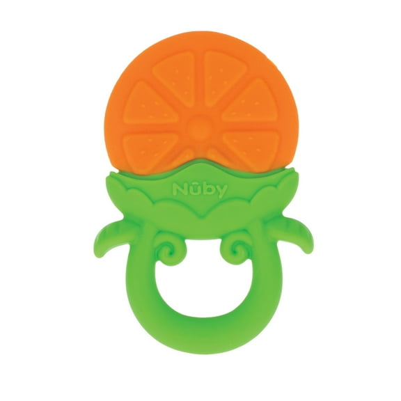 Nuby Fruity Chews Silicone Teether for Babies, Orange