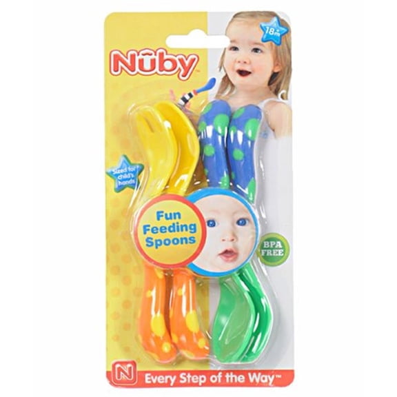 Nuby Fun Feeding Spoons - 4 Piece (Multi One Size)