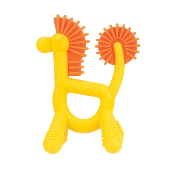 Nuby Geo Zoos Massaging Teether for Babies, Giraffe Design