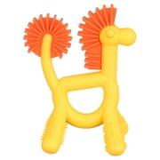 Nuby Geo Zoos Silicone Teether for Babies, Yellow/Orange Giraffe Infant Teething Toy