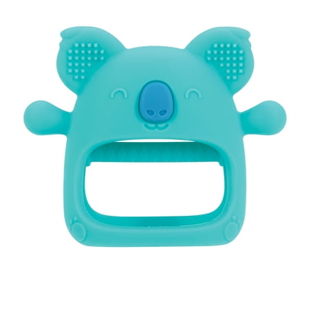 Nuby Silicone Wrist Teething Mitten for Babies, Blue Koala Design