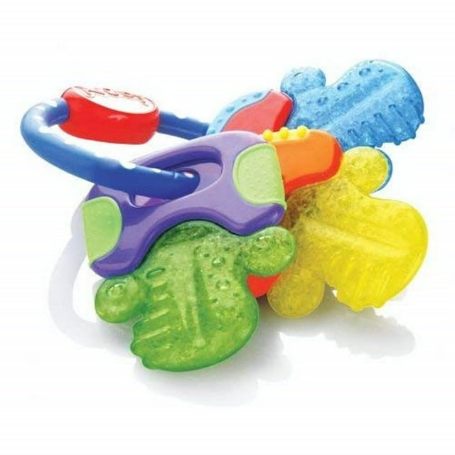Nuby IcyBite Textured and Soothing Teether for Baby, Multicolor Keys