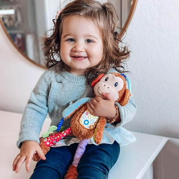 Nuby Interactive Soft Plush Pal Toy- Om+, Characters Vary - Monkey, Elephant, Giraffe