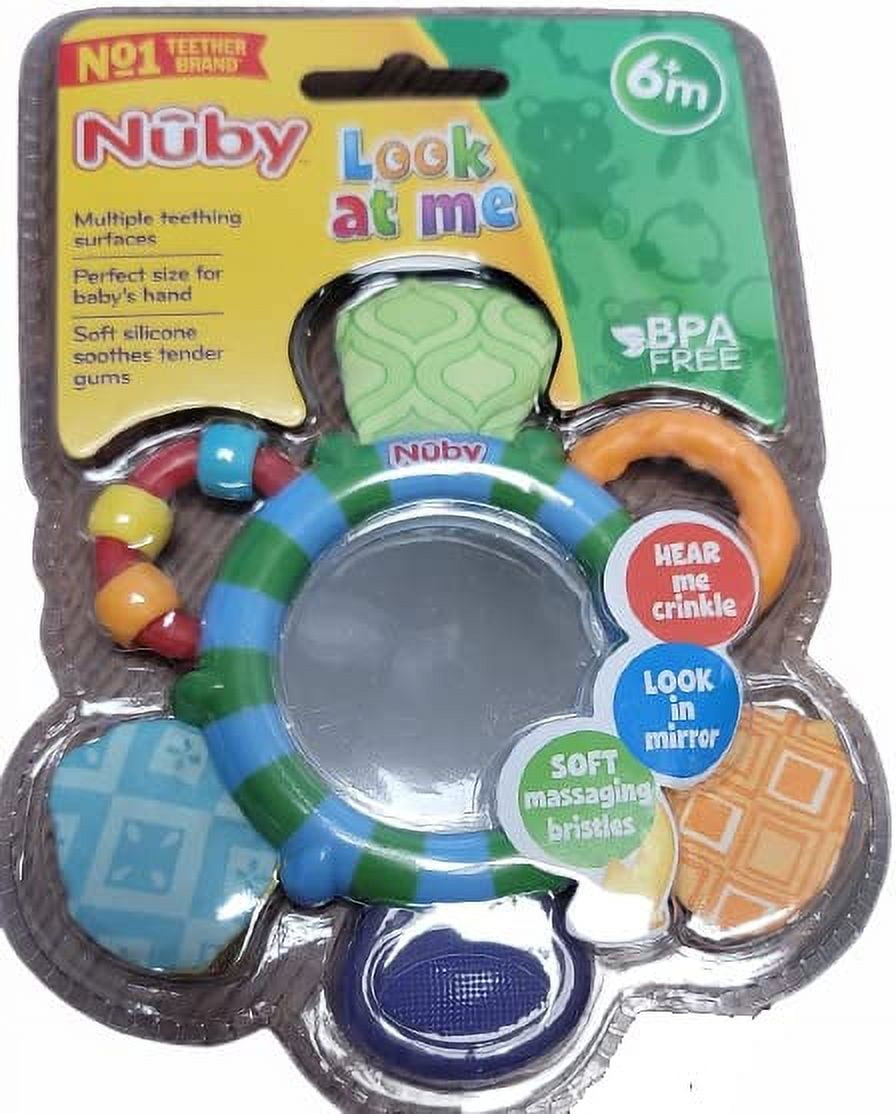 Nuby Look at Me Mirror Teether Toy Blue Green